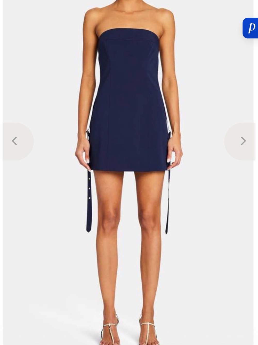 SER.O.YA Navy Strapless Mini Dress with Side Buckle Straps